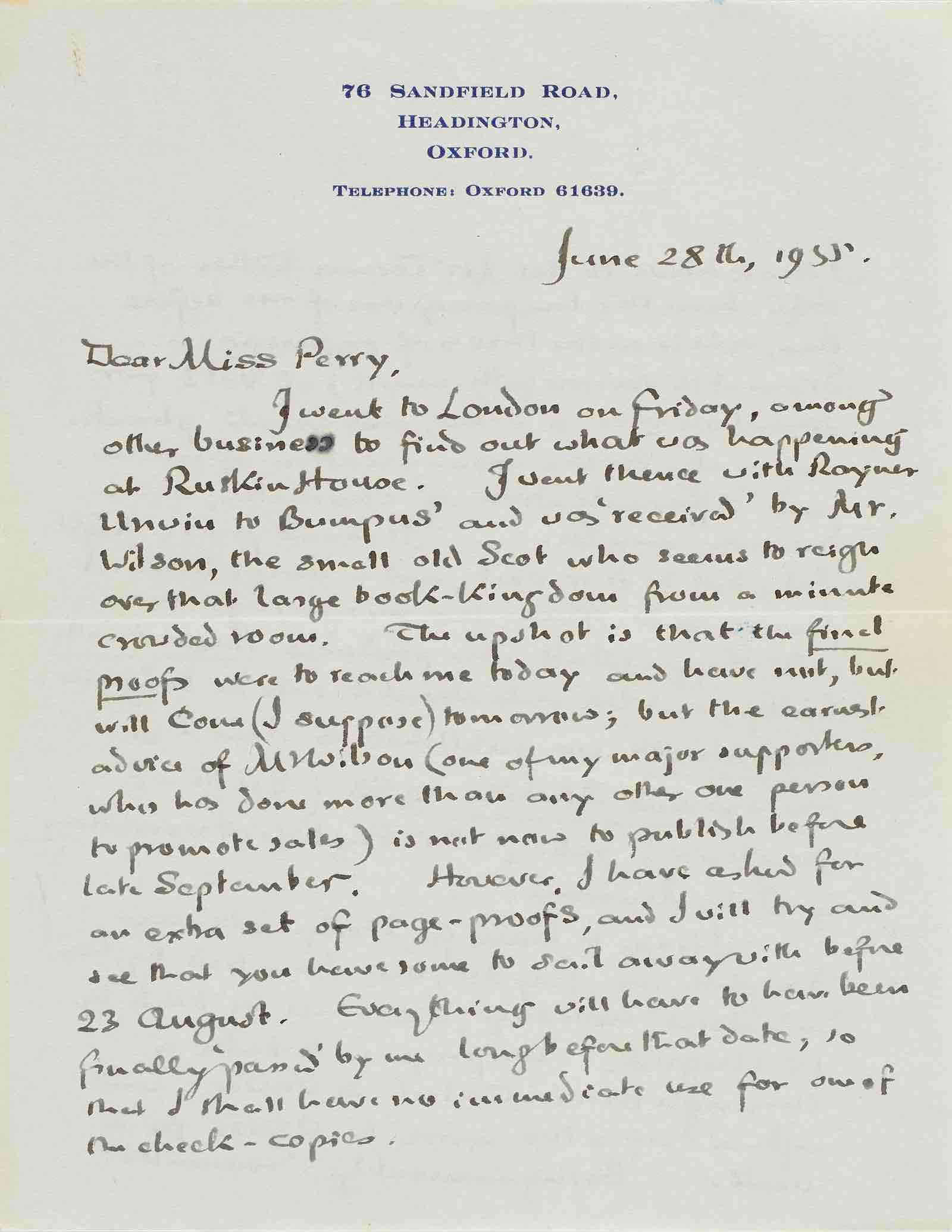 Tolkien letter of a fan about working on The Lord of the Rings