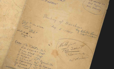 Captain Robert A. Lewis’s mission-used flight logbook from the Enola Gay
