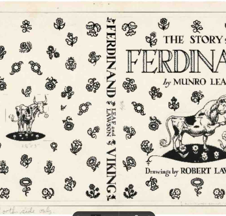 Robert Lawson, illustration for The Story of Ferdinand by Munro Leaf, 1936