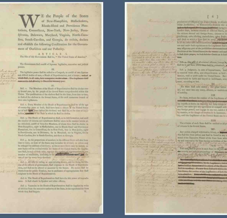 The constitution draft on display